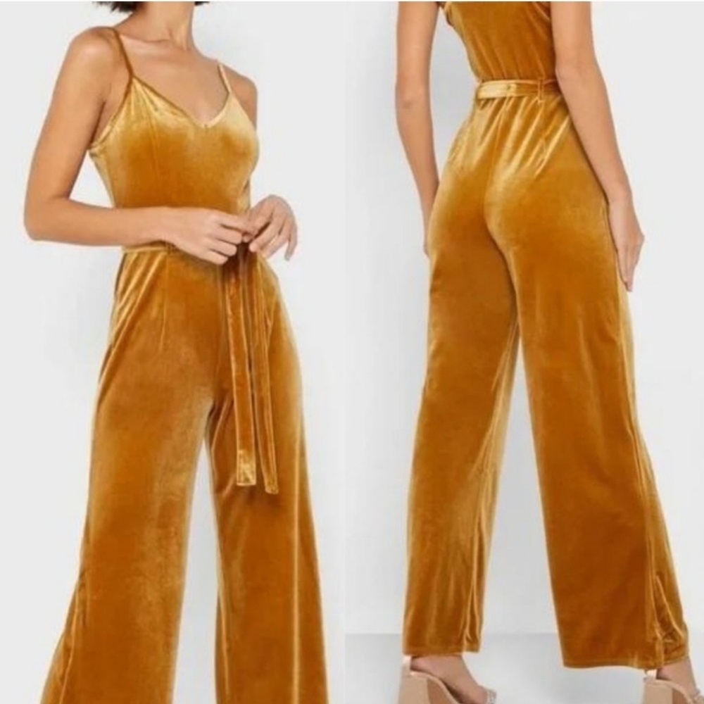 Gold Velvet Jumpsuit